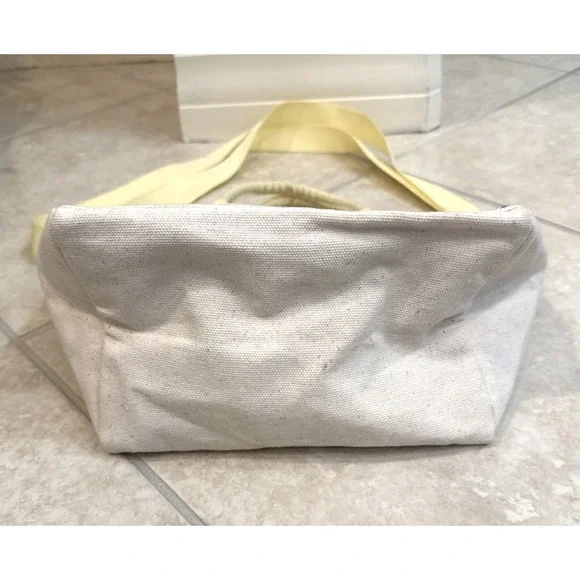 Starbucks Exclusive Tote bag - Ivory Canvas Yellow Top Handle Crossbody Zip Top - Picture 6 of 10